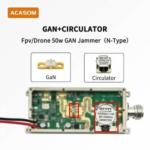 600 до 700 МГц N-type GaN FPV джаммер модуль ACASOM