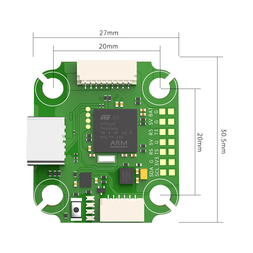 BLITZ Mini F745 полётный контроллер 20×20 мм с STM32F745 и поддержкой Ardupilot