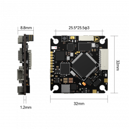 Полетный контроллер Borg 2 RX AIO с 12A ESC и встроенным приёмником ELRS 2.4G