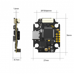 Стек полётного контроллера Borg 5S RX с ELRS и регулятором скорости 60R 4-в-1 60A 8S