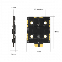 Стек полётного контроллера Borg 5S RX с ELRS и регулятором скорости 60RS 4-в-1 60A 8S
