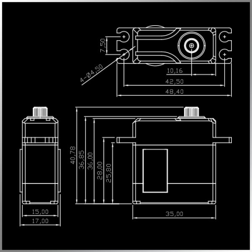 Сервопривод KingMAX HC20M 20 кг·см, цифровой, программируемый, coreless, стандарт 25T